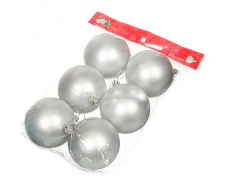 Набор шаров SY16-15 серебряные матовые, диаметр 6 см (6 шт) Фотография_0