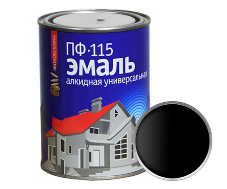 Эмаль универсальная ПФ-115 черная СЛЗ 0.8 кг Фотография_0
