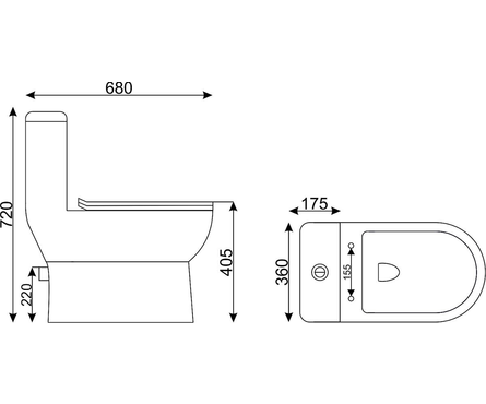 Унитаз-монолит EVA GOLD SM9601, тонкое сиденье ДП (с гофрой и подводкой) Фотография_4