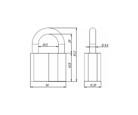 Замок навесной 54 мм всепогодный автозапирание PD-4060 AJAX Фотография_1