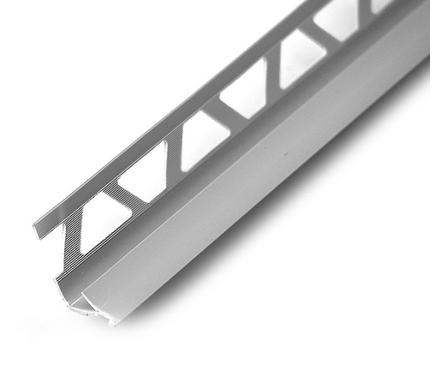 Угол ПВХ для плитки внутренний 10-9х2500 мм светло-серый ИДЕАЛ Фотография_0