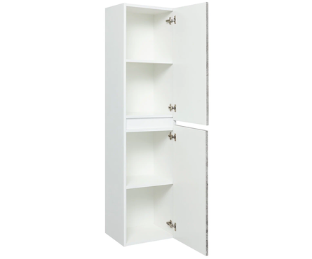 Шкаф-пенал Runo Манхэттен-35, подвесной, универсальный, серый бетон, 300х350х1500 мм Фотография_1