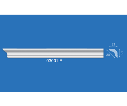 Плинтус потолочный экструдированный 03001Е 21х30х2000 мм Лагом Фотография_1