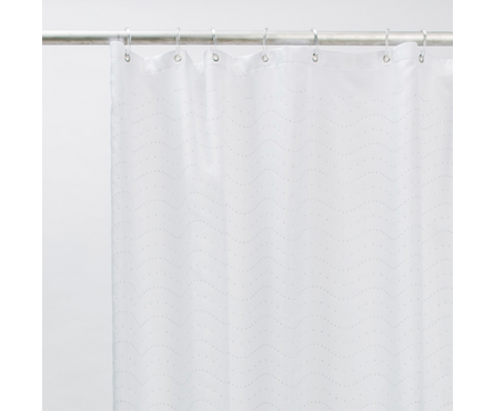 Штора для ванной полиэстер водонепроницаемая 200x180 см белый с узором c кольцами B34P218i11 IDDIS Фотография_1