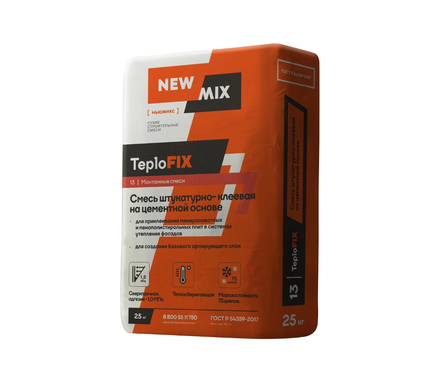 Штукатурно-клеевая смесь New Mix TeploFix (25 кг) Фотография_0
