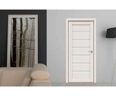 Дверь межкомнатная Дуб Французский L1 со стеклом 800х2005 мм Фотография_1