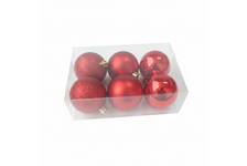 Набор елочных шаров d 5 см, 6 шт, матовые, глянцевые красные