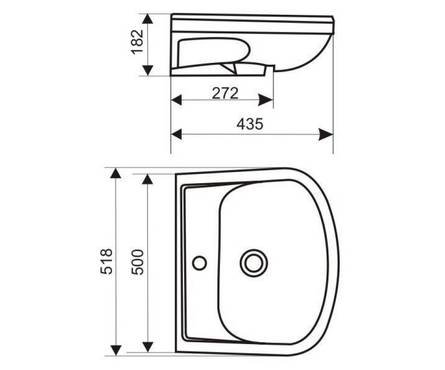 Тумба для ванной MIXLINE «Комфорт 52» с умывальником «Альфана 52» (ПВХ) Фотография_1