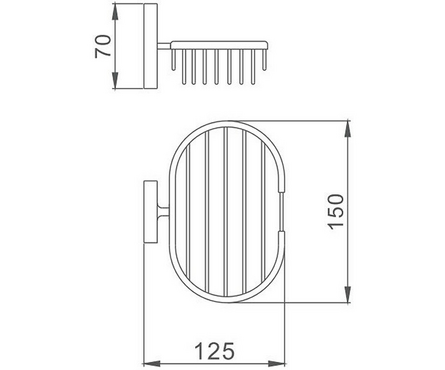 Мыльница решетка большая хром HB1902-2 HAIBA Фотография_1