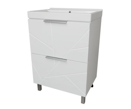 Тумба для ванной Гранд-60 белый с умывальником Fest-60 (ПВХ) Фотография_0