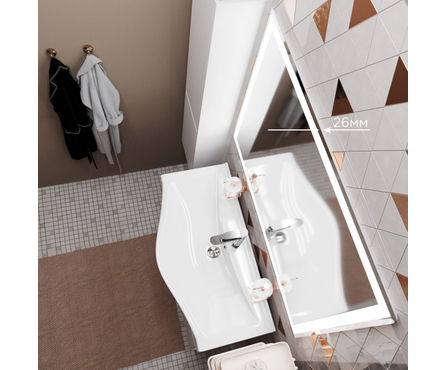 Зеркало Минио-2 1000х800 мм сенсорный выключатель, светодиод. подсветка + подогрев MIXLINE Фотография_4