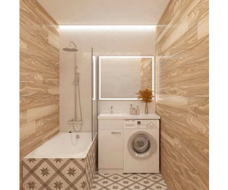 Тумба для ванной Спайс с умывальником Камила-100 под стиральную машину Фотография_1