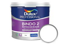 Краска для потолков и стен Dulux «BINDO 2» латексная, глубокоматовая, снежно-белая (2.5 л)