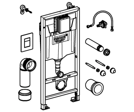 Инсталляция для унитаза трехрежимная кнопка хром Cosmopolitan Rapid SL GROHE Фотография_4