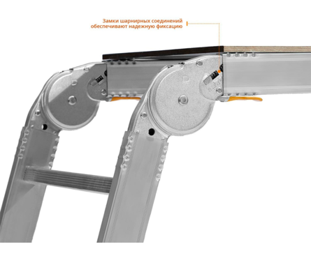 Подмости рабочие СИБИН РП-36 3x6x3 ступени алюминиевые, складные с фиксированной площадкой Фотография_1