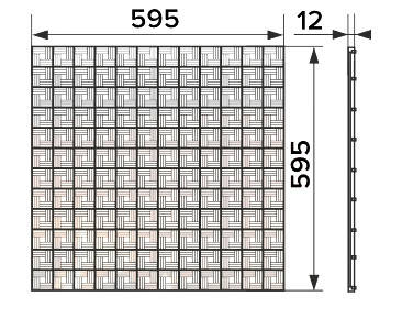 Решётка вентиляционная декоративная потолочная 595х595 (белая) Фотография_1