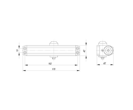 Доводчик дверной DCTR50-100-AL алюминий AJAX Фотография_1