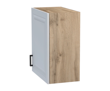 Шкаф навесной кухонный распашная дверца 40см фасад МДФ Белый/дуб вотан Фотография_1