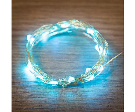 Гирлянда светодиодная 2 м 20 LED ламп, голубая, на батарейках  Neon-night Роса Фотография_1