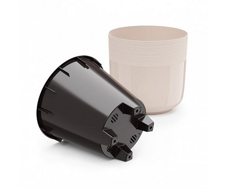 Кашпо для цветов бежевое с автополивом ЛИНЕЛЬ D 215 мм 6 л Фотография_2