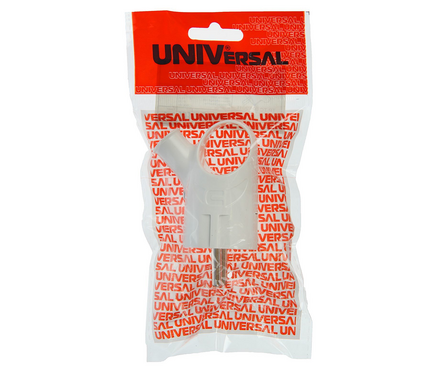 Вилка с заземлением, угловая с ушком, белая, 16А, 250В, Universal Фотография_2