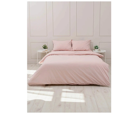 Комплект постельного белья YERRNA Пудровый пододеяльник 150х200 см, наволочки 50х70 см Фотография_1