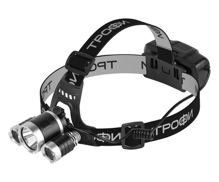 Фонарь налобный аккум светодиодный 5 Вт 3 ламповый Б0069573 ТРОФИ Фотография_0