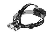 Фонарь налобный аккум светодиодный 5 Вт 3 ламповый Б0069573 ТРОФИ