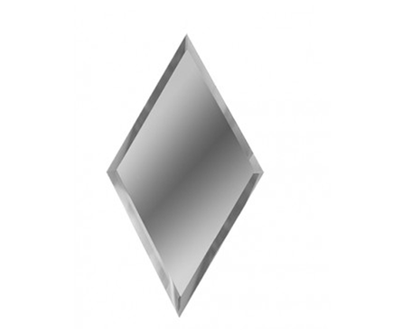 Зеркальная серебряная плитка Ромб с фацетом, матовая, 200х340 мм Фотография_0