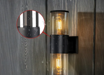 Светильник настенный 60 Вт 2*Е27 SMOKY уличный черный IP65 IN HOME Фотография_1