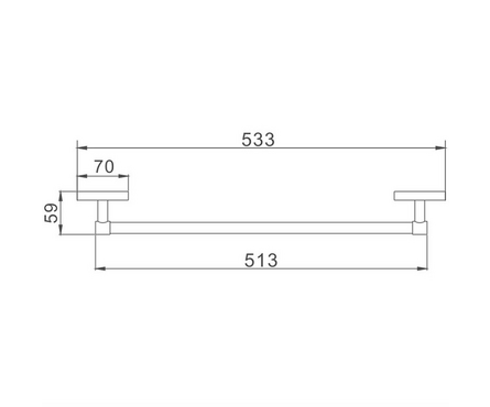 Полотенцедержатель одинарный 60 см хром HB1901-1 HAIBA Фотография_1