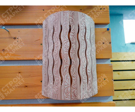 Абажур настенный для бани и сауны угловой Цветы 31х9х22 см липа Фотография_2