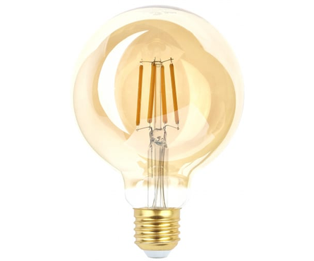 Лампа светодиодная 7 Вт Шар золотой Е27 G95 теплый свет филаментовая Эра Фотография_0