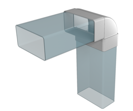 Колено прямоугольное вертикальное Event белое, 55х110 мм/90° Фотография_1