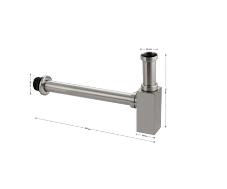 Нижняя часть сифона для умывальника квадратный Сатин BRIMIX Фотография_2