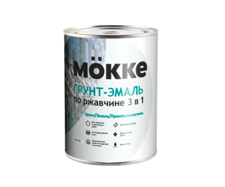 Грунт-эмаль Mokke по ржавчине 3 в 1, белая (1.9 кг) Фотография_0
