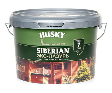 Лазурь эко для дерева лессирующая HUSKY SIBERIAN полуматовая антик 2.5 л Фотография_2