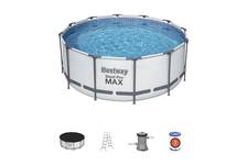 Бассейн каркасный BESTWAY Steel Pro MAX 366х122 см, 10250 л + фильтр-насос 2006 л/ч, тент, лестница