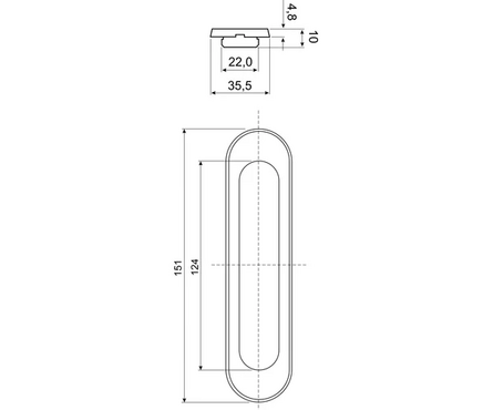 Ручка для раздвижных дверей L010 MBP чёрный матовый VETTORE Фотография_1