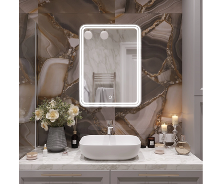 Зеркало 600х800 мм Андриана сенсорный выключатель светодиодная подсветка MIXLINE Фотография_1