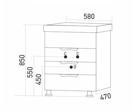 Тумба для ванной Mixline «Этьен 58», с умывальником «Andrea - 58», белая, литьевой мрамор Фотография_3