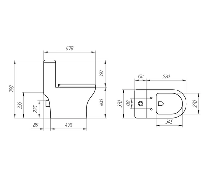 Унитаз-монолит SM9616 безободковый тонкое сиденье ДП (с гофрой и подводкой) EVA GOLD Фотография_3