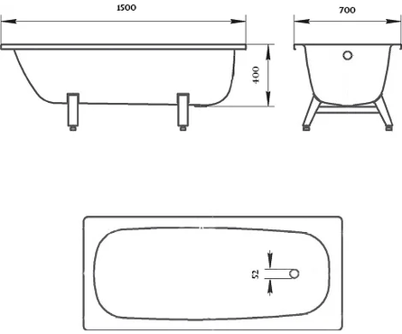 Ванна стальная Donna Vanna антибактериальное покрытие, 150х70 см Фотография_6