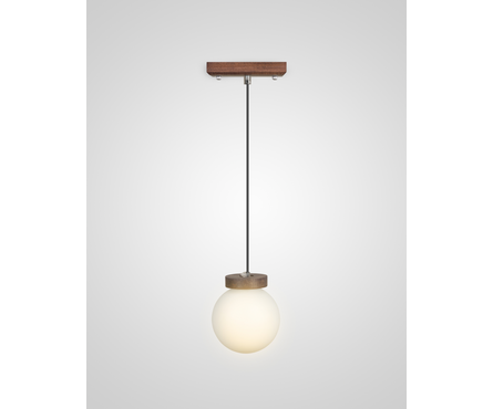 Светильник подвесной Мелодия Света 6424P WG Шар, стекло-дерево, палисандр, Е27  Фотография_1
