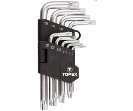 Ключи шестигранные TOPEX Torx 10-50 мм, набор 9 шт. Фотография_0