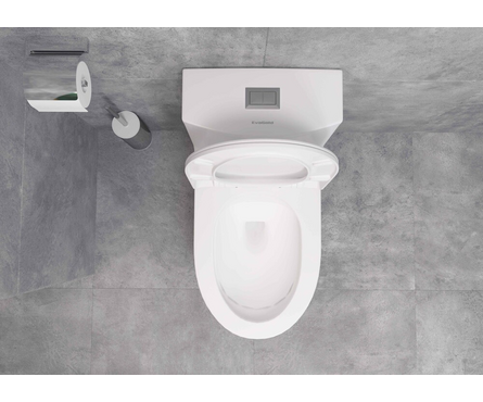 Унитаз-монолит 5003 безободковый тонкое сиденье ДП (с гофрой и подводкой) EVA GOLD Фотография_7