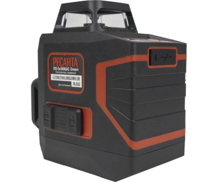 Лазерный нивелир РЕСАНТА Green ПЛ-3х360ШС,  360 град./2 вертикали, зеленый луч Фотография_4