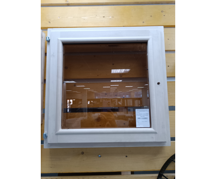 Окно банное липа 60х60 см с ручкой (стеклопакет бронза) Фотография_1