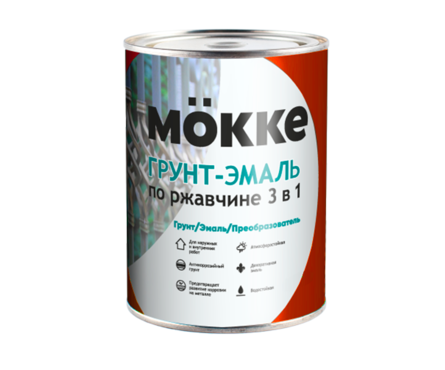 Грунт-эмаль Mokke по ржавчине 3 в 1, красная (1.9 кг) Фотография_0