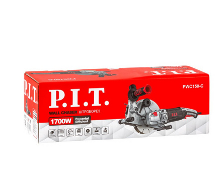 Штроборез 1700 Вт 8000 об/мин, 2 диска, глуб. 0-35 мм, шир. 3-30 мм, 150 мм P.I.T Фотография_3